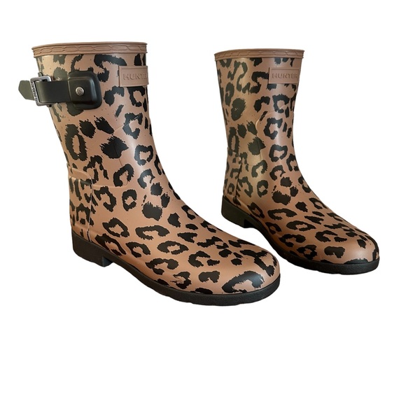 Hunter Shoes Hunter Original Leopard Print Refined Short Rain Boots